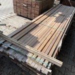 Ca. 63x Guyana Teak latten geschaafd, 21x45mm, lengte 22/30cm, 41/335c